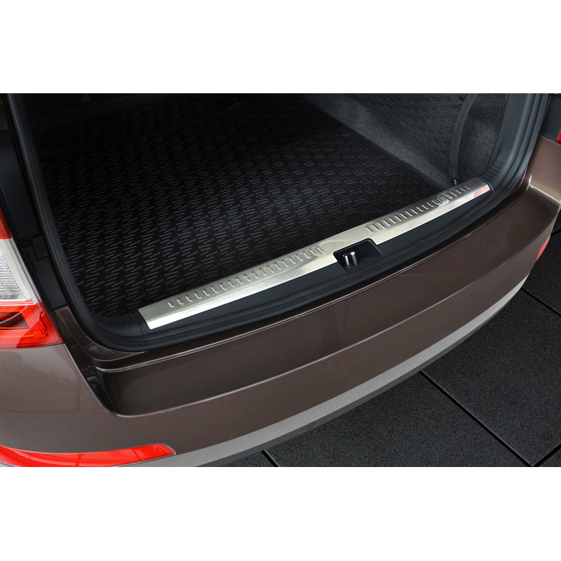 Stainless Steel Inner Rear bumper protector  Skoda Octavia III Combi 2013-2016 & FL 2017-2020 (incl. Scout & RS) 'Ribs'
