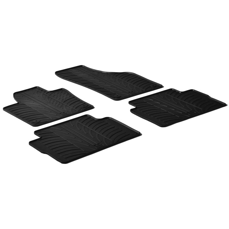 Rubber car mats set  Volkswagen Sharan 2010- / Seat Alhambra 5 doors 2010- (T profile 4-pieces + mounting clips)