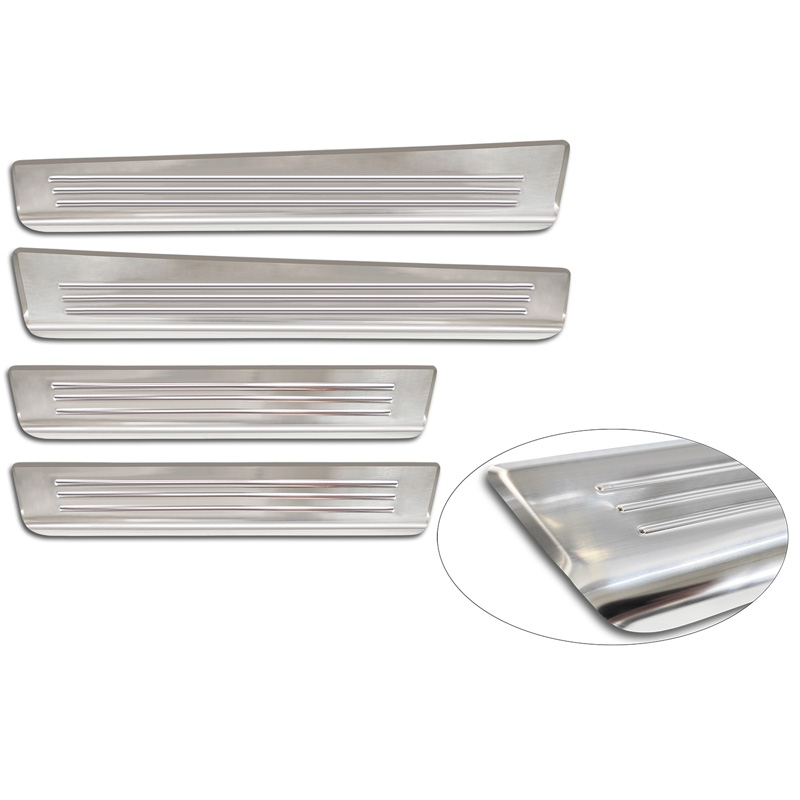 Stainless Steel Door sill protectors  Ford Tourneo Courier II 2023- 'Lines' - 4-pieces