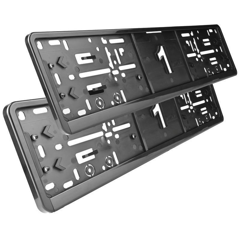 Alti Giri Set Synthetic license plate holders 52,7x12,8cm - Type Autodromo - Black - 2 pieces