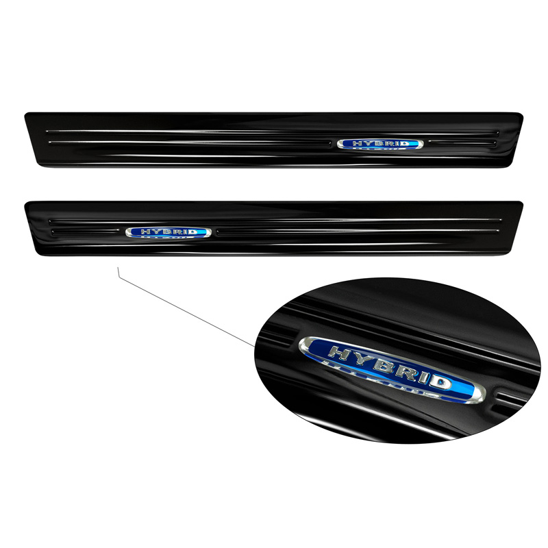 Black Inox door sill protectors  Renault Clio V 2019- Incl. Facelift 'Hybrid' - 2-pieces