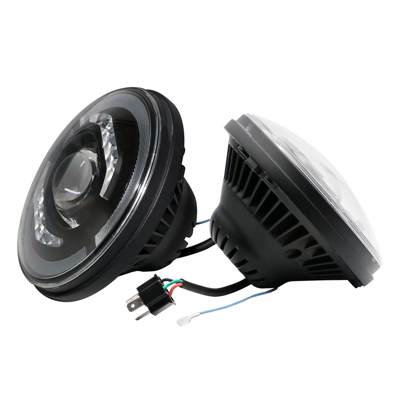 Set LED Headlights  Hummer/Jeep/Land Rover/Mazda/Volkswagen various models - Black