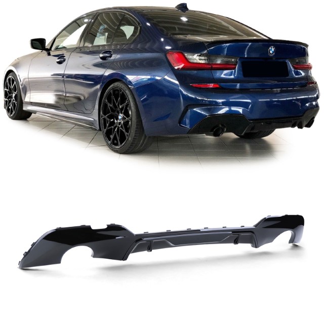 Diffuser passend voor BMW 3 Serie G20 Glans Zwart M-Pakket Duplex