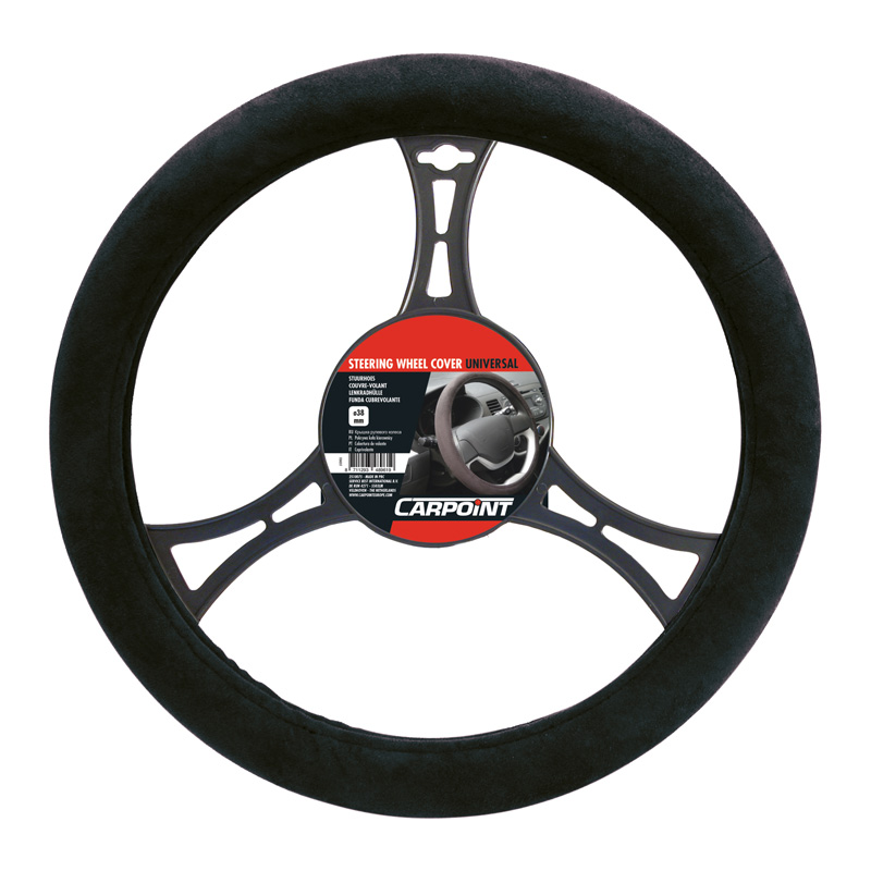 Carpoint Steering Wheel Cover Universal Suedine - Black
