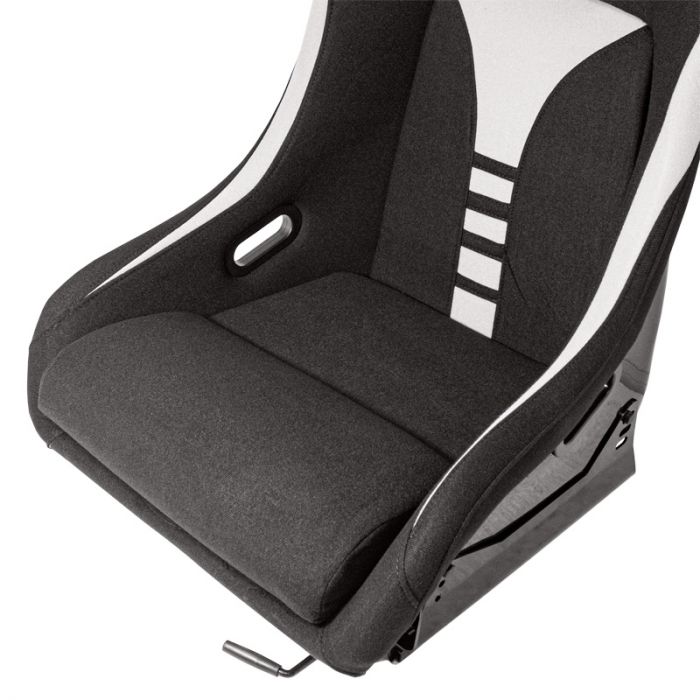 Sport seat 'RT' - Black/Grey - Non-reclinable fibreglass back-rest - incl. slides