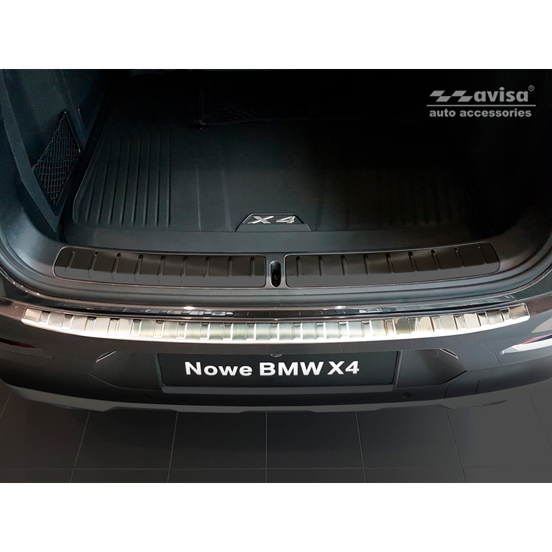 Stainless Steel Rear bumper protector  BMW X4 (G02) 2018- 'Ribs'