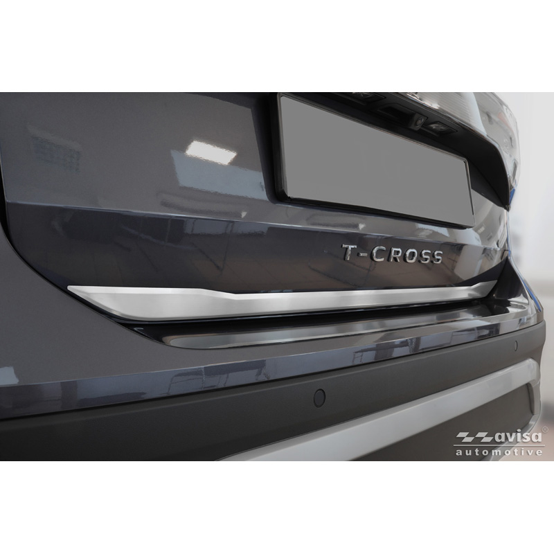Avisa Brushed Stainless Steel Trunk Tailgate Trim Cover  Volkswagen T-Cross 2019-2024 & Facelift 2024-