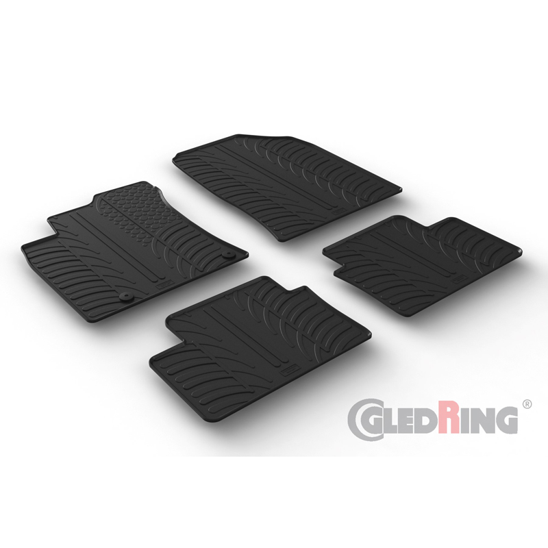 Rubber car mats set  Kia Cee'd HB 5-doors/SW 6/2018- & XCee'd 6/2019- & Pro Cee'd 2018- (T profile 4-pieces + mounting clips)