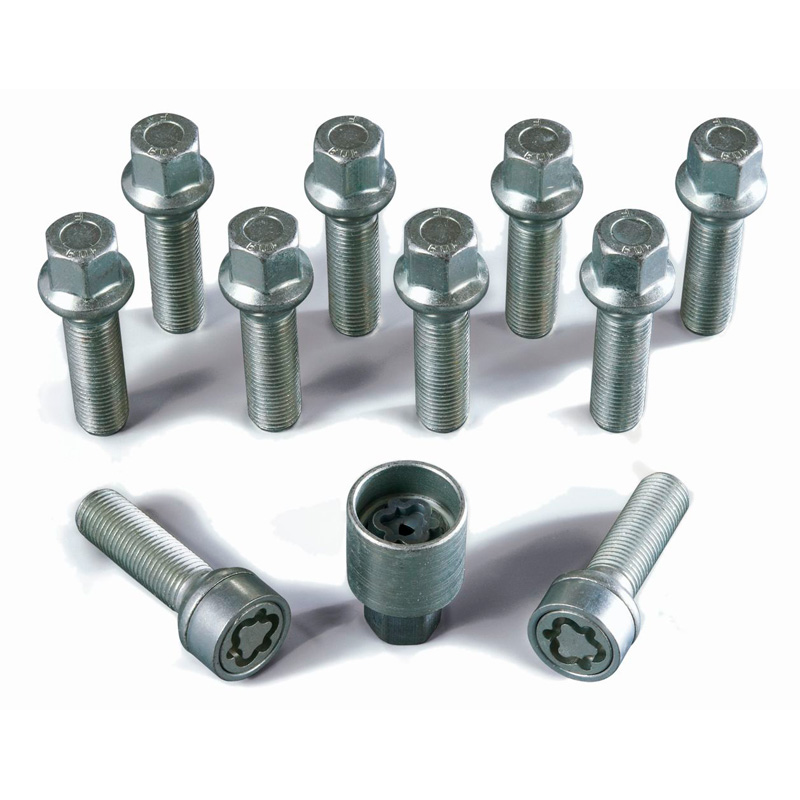 H&R Wheel bolt Set Round-Head R14 M14x1.50 - Length 60mm - 10 pcs - incl. wheel-locks