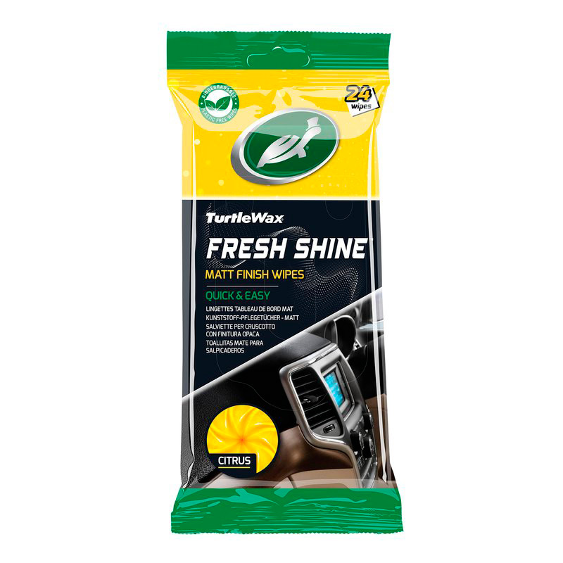 Turtle Wax 54096 Fresh Shine Matt Interior Cleaning Wipes 24 Pack