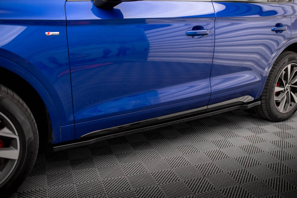 Zijskirts passend voor Audi SQ5 / Q5 S-Line SUV / Sportback Facelift Maxton Glans Zwart
