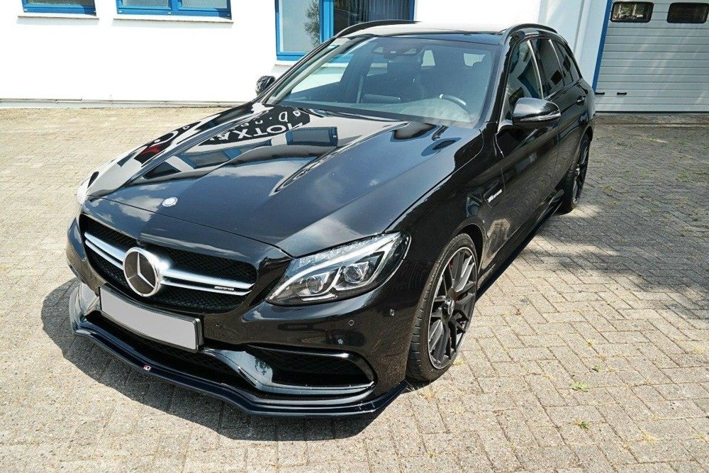 Voorspoiler passend voor Mercedes C-Class S205 63AMG Limousine/Estate Glans Zwart