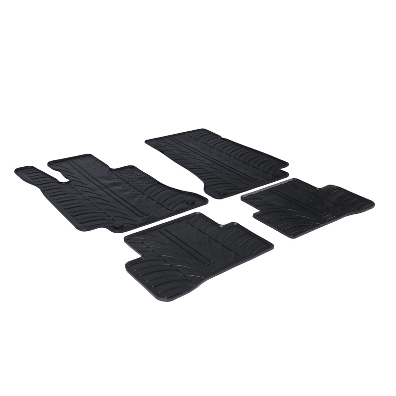Rubber car mats set  Mercedes C-Class W205 2014- (T profile 4-pieces + mounting clips)
