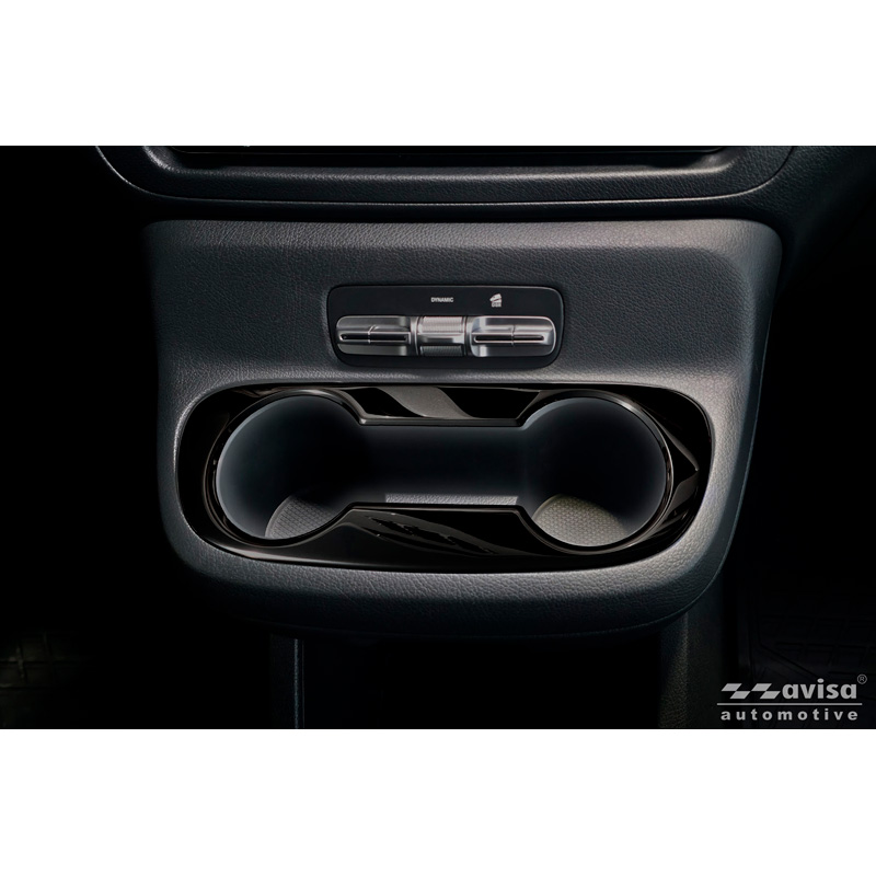 Avisa Stainless Steel cup holder trim cover  Mercedes Vito Tourer W447 Facelift 2024- - Black