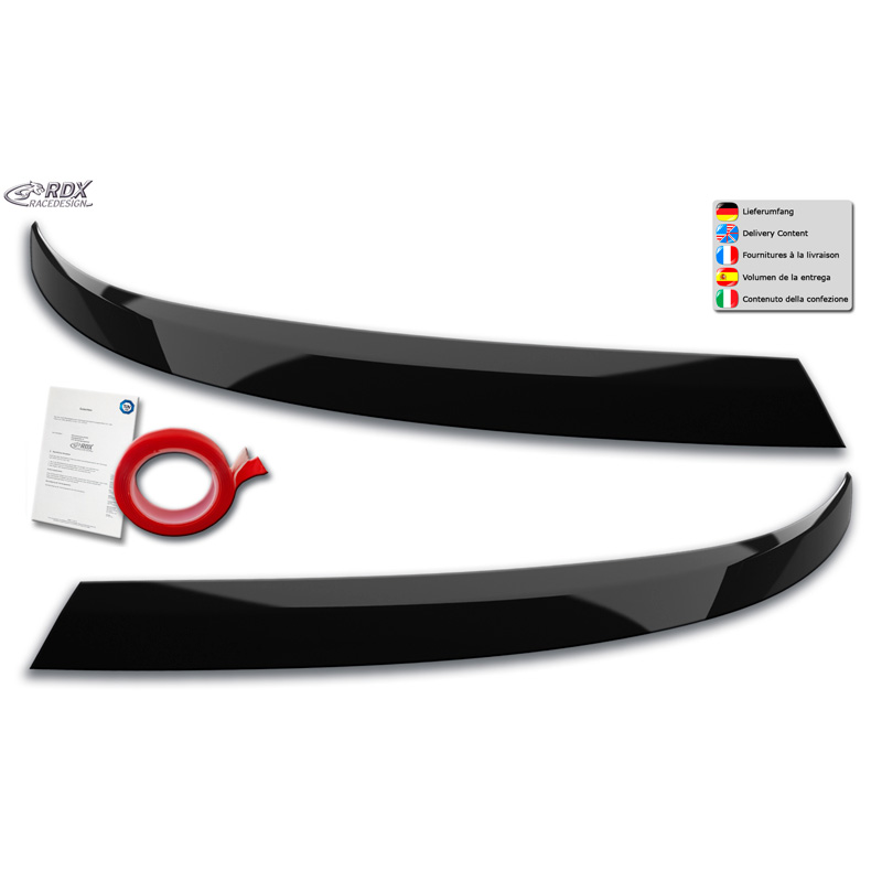 Head light spoilers  Volkswagen Transporter T6.1 2021- (ABS Gloss Black)