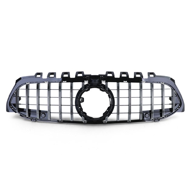 Grill passend voor Mercedes A klasse W177 / V177 GT-Look Glans Zwart chroom Camera