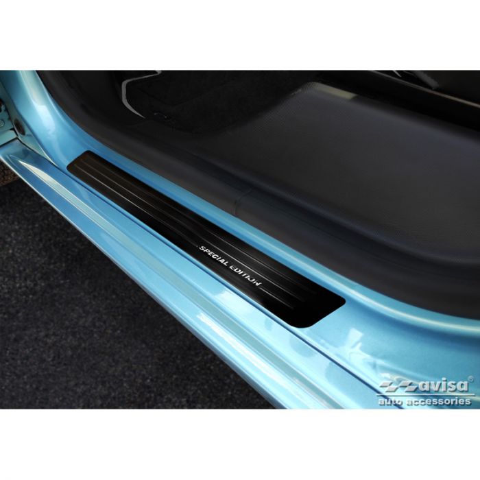 Black Stainless Steel Door sill protectors  Renault Zoe FL 2019- 'Special Edition' - 4-pieces