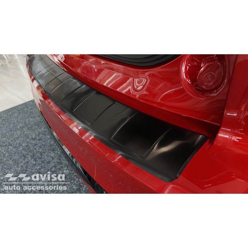 Black Stainless Steel Rear bumper protector  Ford Kuga III ST-Line/Vignale/Hybrid ST-Line 2019-2024 & FL 2024- 'Ribs'