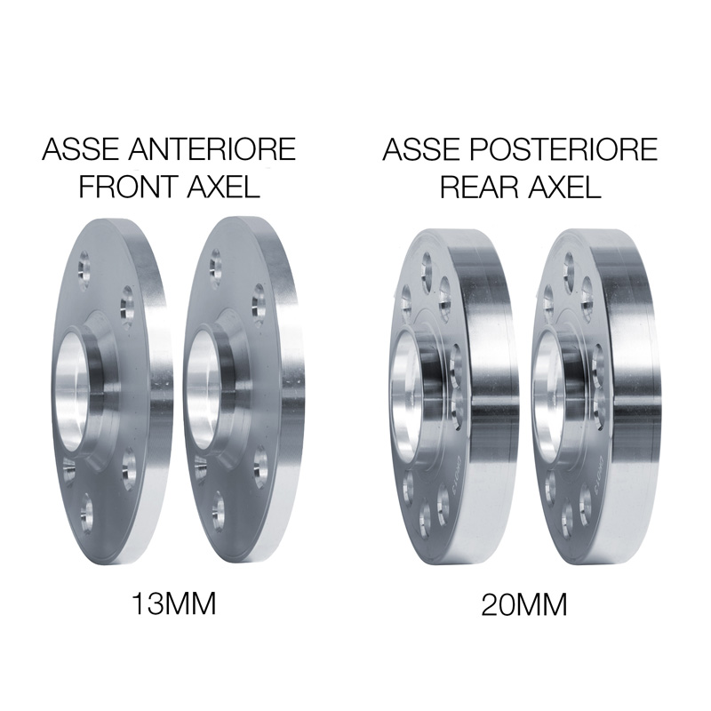 Simoni Racing Aluminium Wheel Spacer Kit - 2x13mm(FA) - 2x15mm(RA) (Hub 57,1mm) including wheel bolts -  Audi, VW various