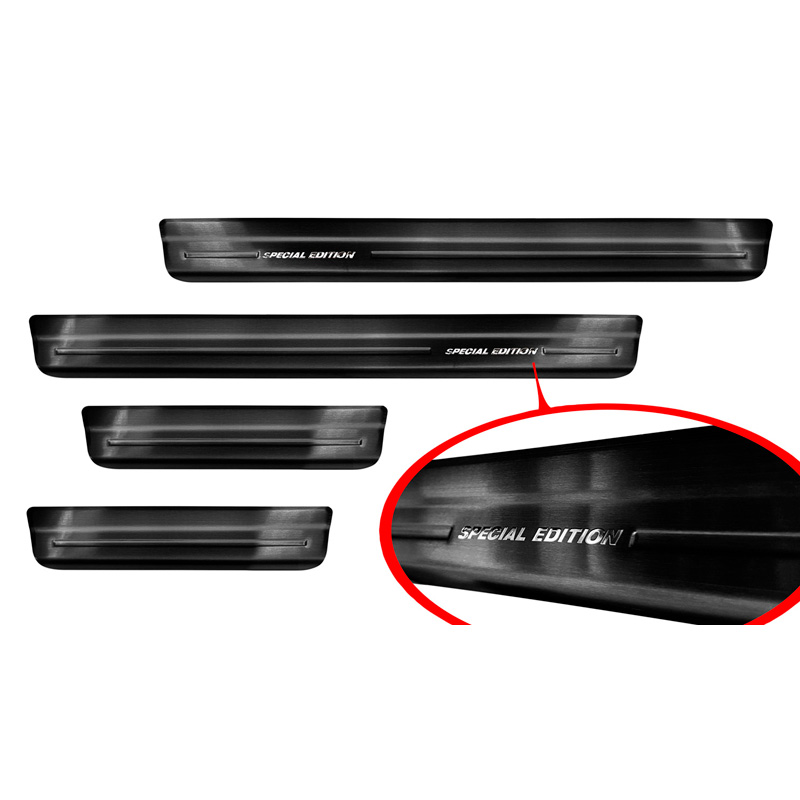 Black Stainless Steel Door sill protectors  Mazda CX-30 2019-  - Brushed Steel 'Special Edition' 4-pieces