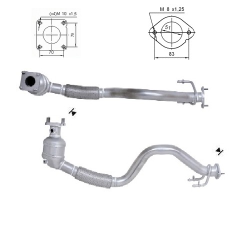VW GOLF V 1.4i 16V FSI 1390 cc 66 Kw / 90 cv BKG Magnaflow CAT B