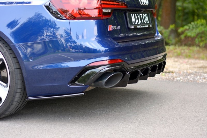 Diffuser passend voor Audi RS4 B9 Avant Glanzend Zwart