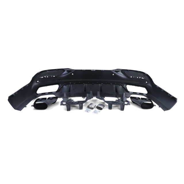 Diffuser passend voor Mercedes GLE C292 COUPE (2015-..) GLE63 Uitlaat sierstukken Zwart