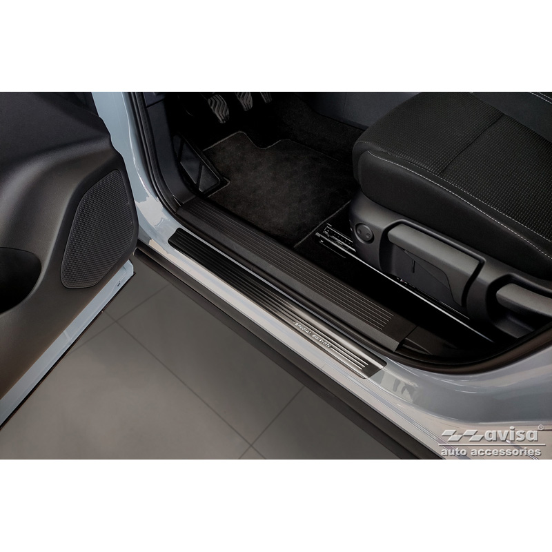 Black Stainless Steel Door sill protectors  Nissan Qashqai III 2021- - 'Special Edition' - 4-pieces