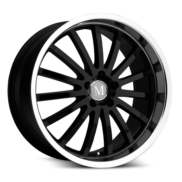 Velgen Mandrus Millenium 22x9 5x112 ET42 Glanzend Zwart + Machin
