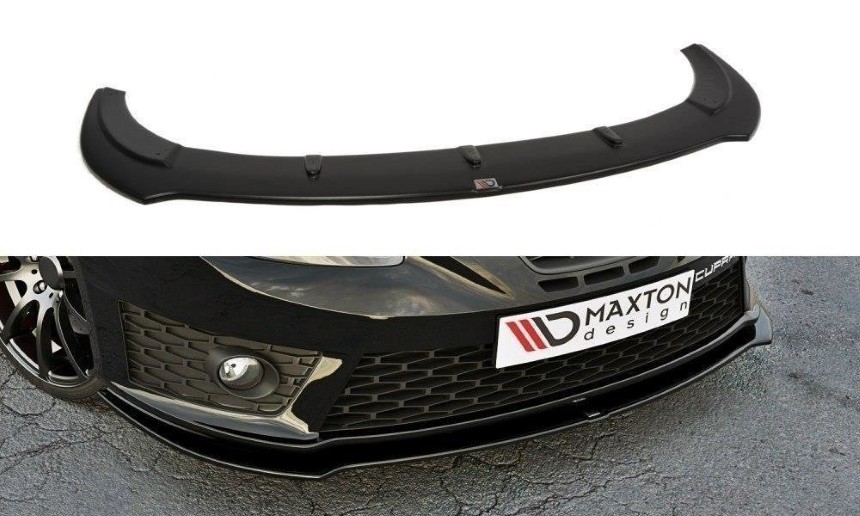 Voorspoiler passend voor Seat Leon Cupra FR 1P Maxton Design glans zwart V.1