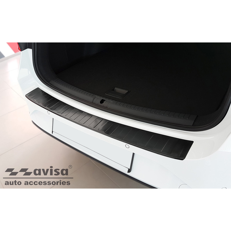 Black Stainless Steel Rear bumper protector  Seat Leon Sportstourer incl. FR / Cupra Leon Sportstourer 2020-2024 & FL 2024- 'Ribs'