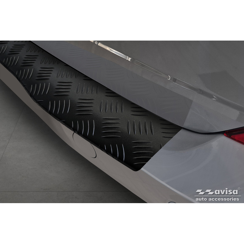 Matt Black Aluminum Rear bumper protector  Ford Tourneo Custom II (V710) 2023- 'Riffled Plate'