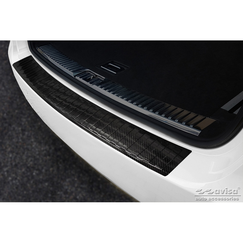 Real 3D Carbon Rear bumper protector  Porsche Cayenne II 2010-2014 'Ribs'