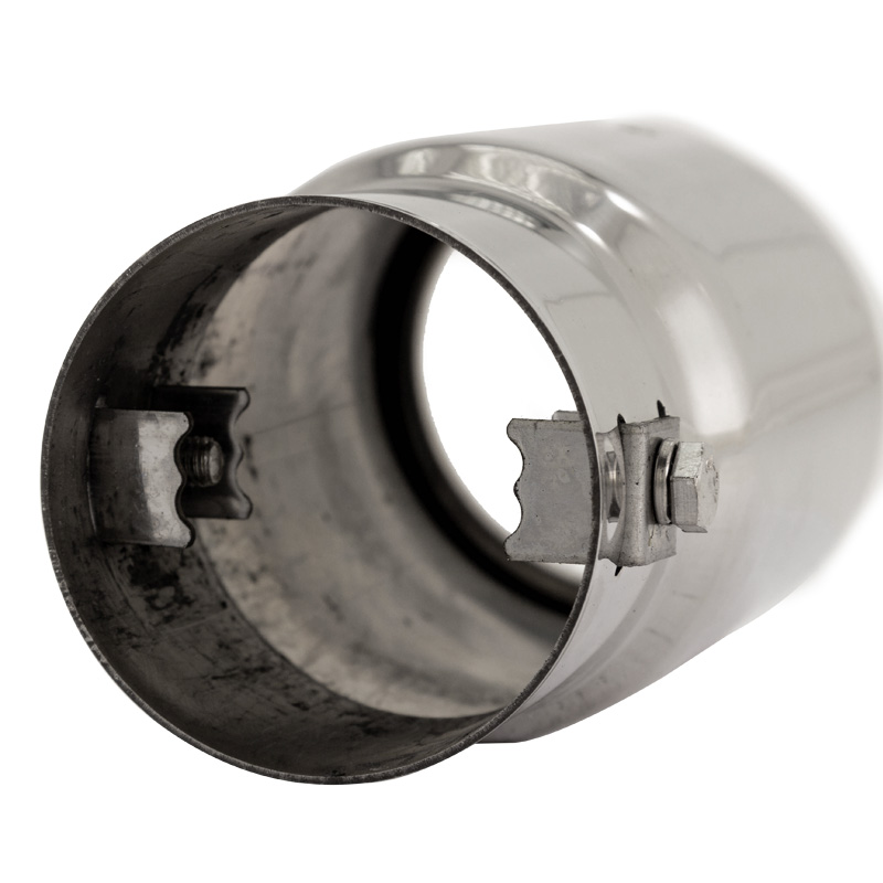 Simoni Racing Exhaust Tip Oval/Slanting Inox - 77x72xL140mm - Installation ->62mm