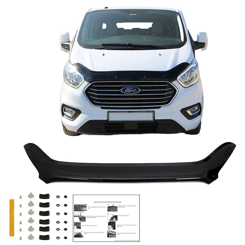 Bonnet Protector  Ford Transit Custom MK1 Facelift 2018-2023 - Gloss black