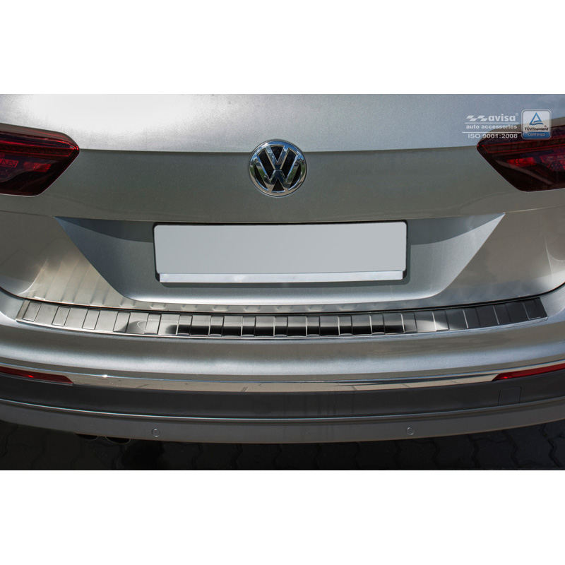Stainless Steel Rear bumper protector  Volkswagen Tiguan II incl. Allspace & R-Line 2016-2020 & FL 2020-2024 'Ribs'