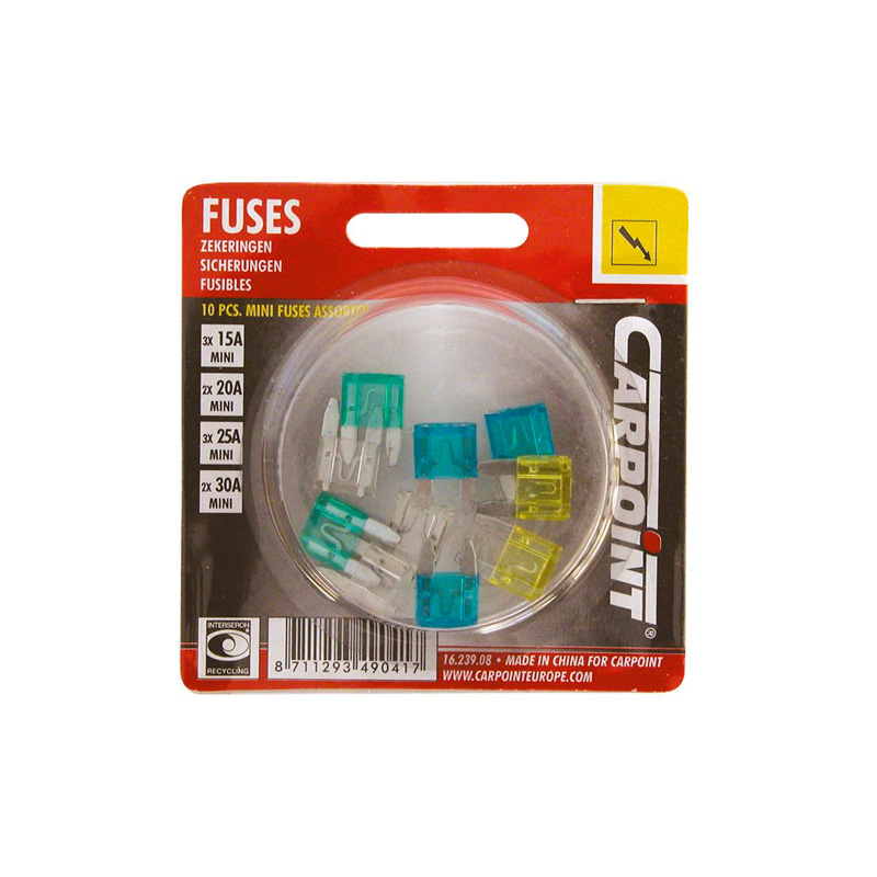 Carpoint Mini Blade Fuse Kit 10-pieces