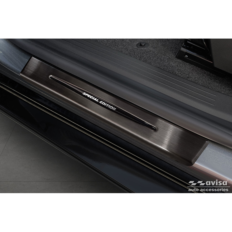 Black Inox door sill protectors  Renault Megane E-Tech 2022- - 'Special Edition' - 4-pieces