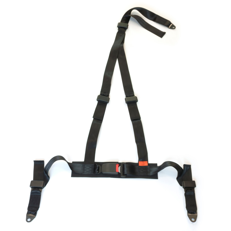 Racing Seat Belt 3-Point Black + E-mark (2-inch)