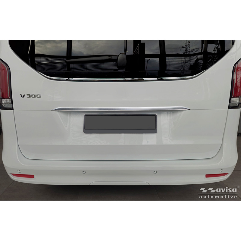 Avisa Brushed Stainless Steel Trunk Tailgate Trim Cover  Mercedes V-Class (W447) 2014-2019, Facelift 2019-2024 & Facelift 2024-