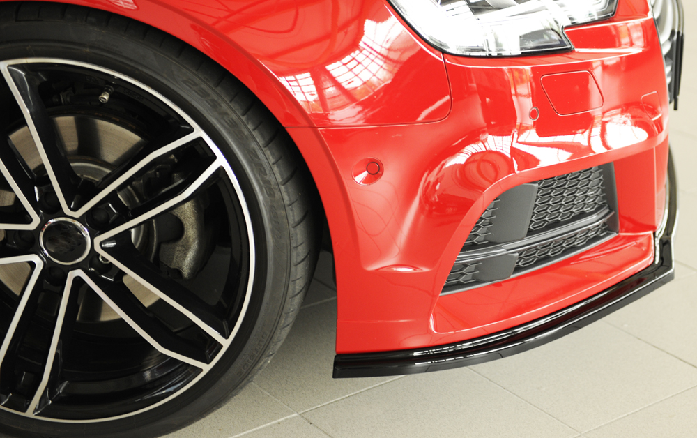 Voorspoiler passend voor Audi S3 & A3 8V S-line Rieger Zwart Glans