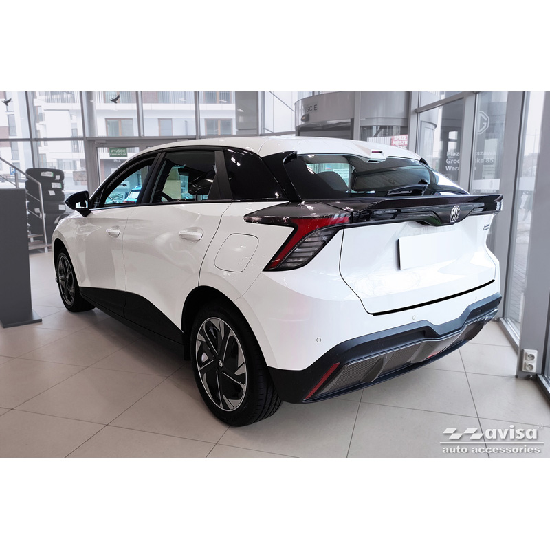 Matt Black Stainless Steel Rear bumper protector  MG 4 (EV) 2022- 'Ribs'