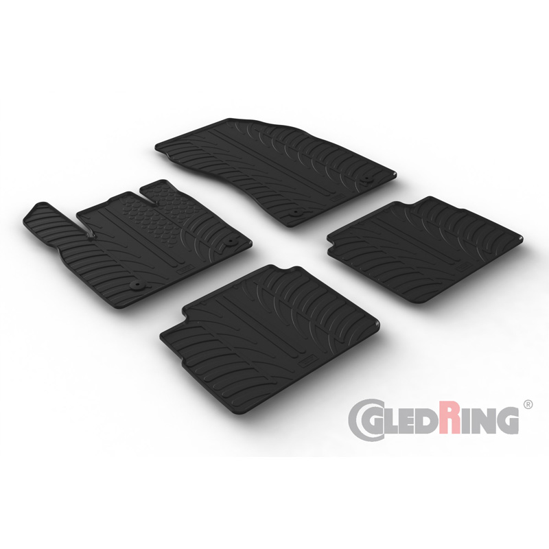 Rubber car mats set  Nissan X-Trail e-Power Hybrid 2021- (T profile 4-pieces + mounting clips)