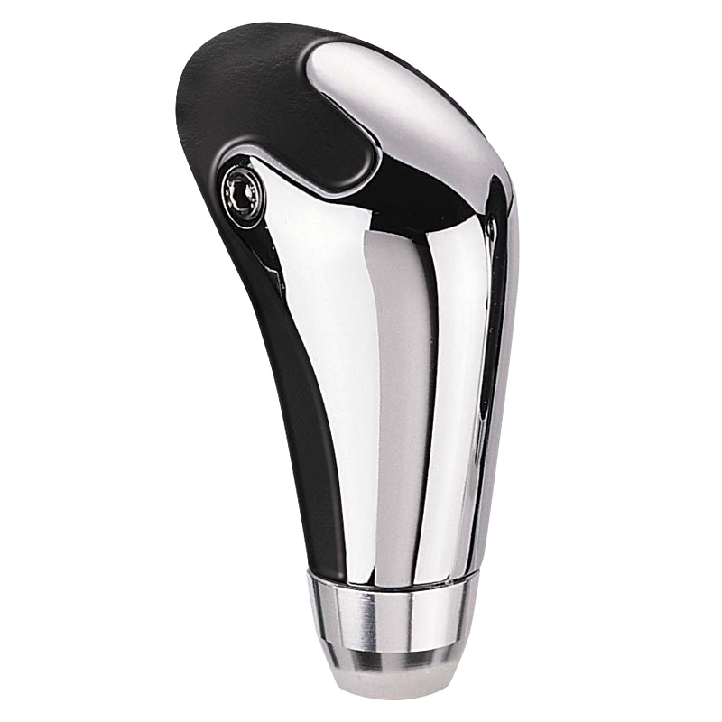 Universal gear knob M-1 - Chrome/Black leather