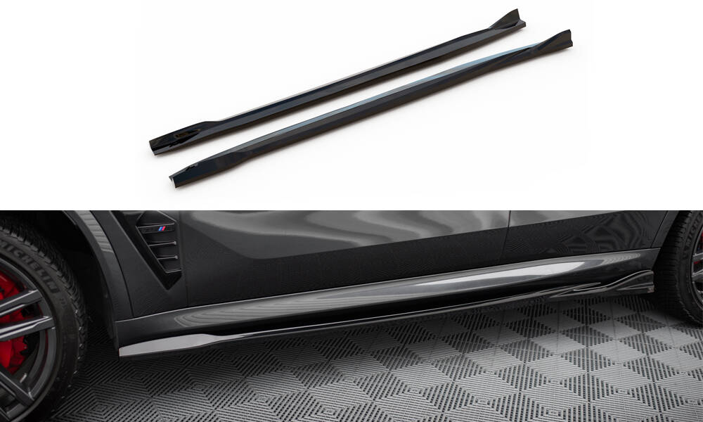 Zijskirts passend voor BMW X5M F95 Facelift Maxton Glans Zwart
