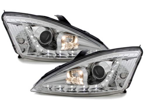 Headlights Ford Focus 98-01 Devil Eyes Dayline Chrome