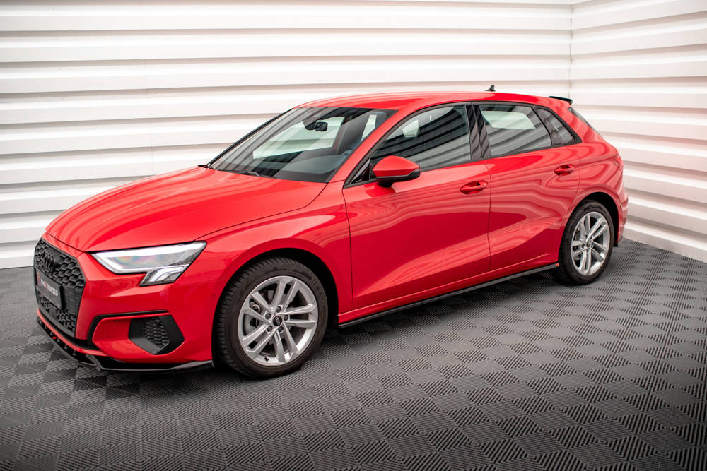 Zijskirts passend voor Audi A3 8Y Maxton Glans Zwart