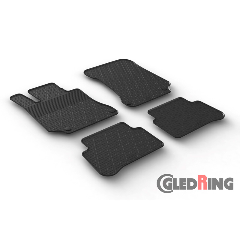 Rubber car mats set  Mercedes E-Class W212 2014- (G profile 4-pieces + mounting clips)