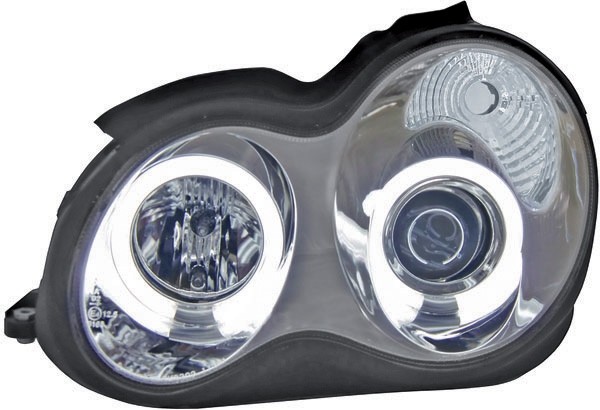 Headlights Mercedes W203 Angel Eyes Black 00-07