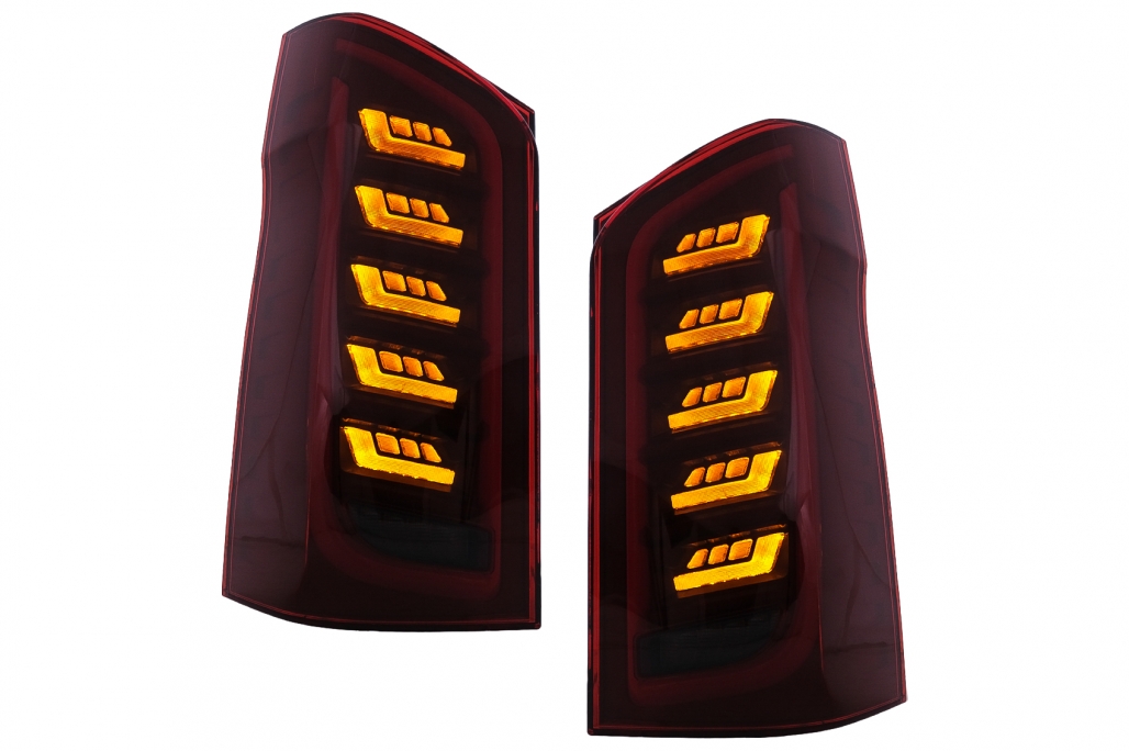 Full LED Taillights Smoke suitable for Mercedes V-Class W447 (2014-2019) Single Rear Door with Dynamic Sequential Turning Lights